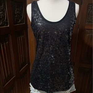 Shiny black tank top